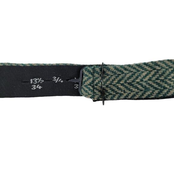 Vintage 70's Bowtie's by Scotch Bowtie Unisex Green Twill Herringbone Chevron - Picture 5 of 9